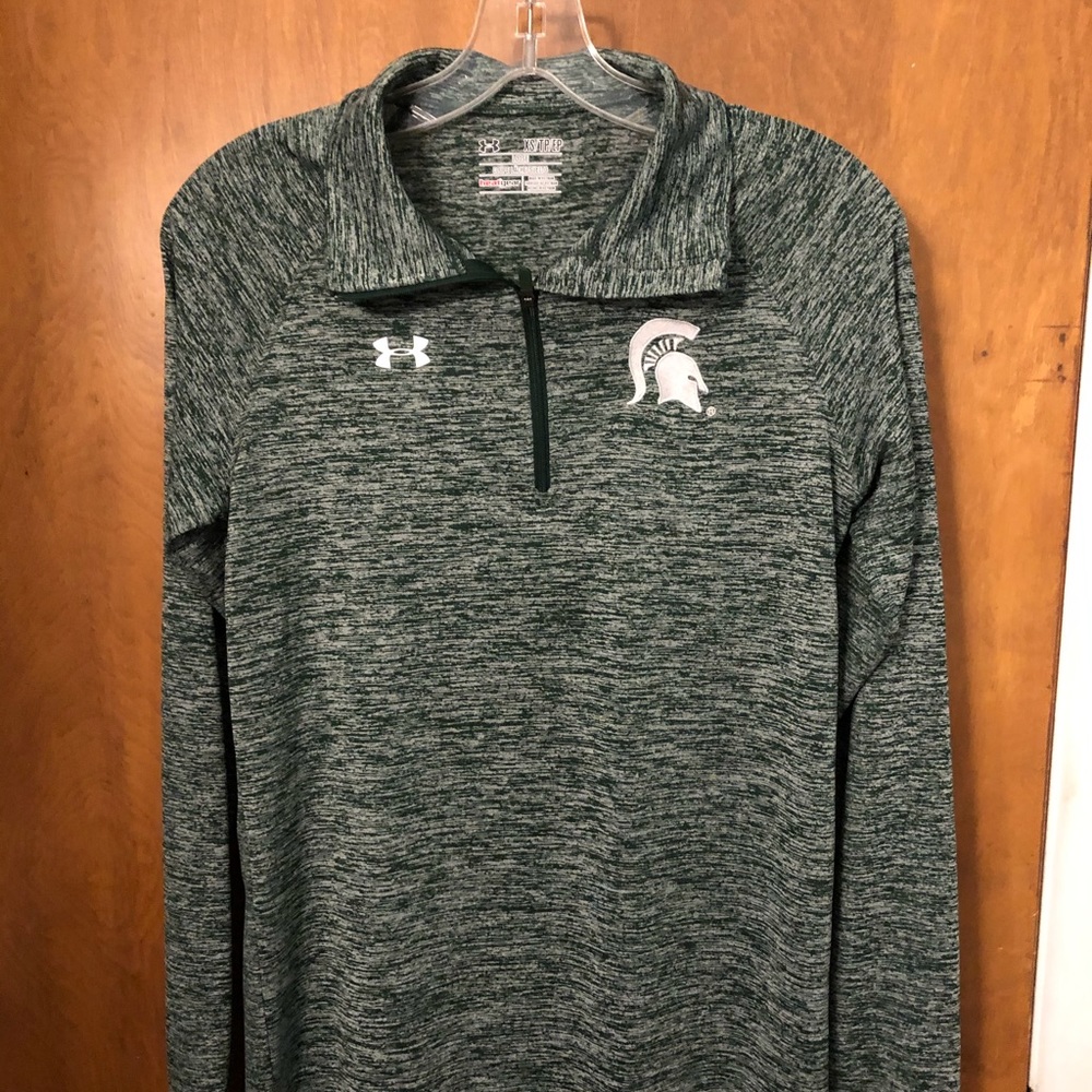 MSU Spartan Under Armor half zip heat gear top. XS